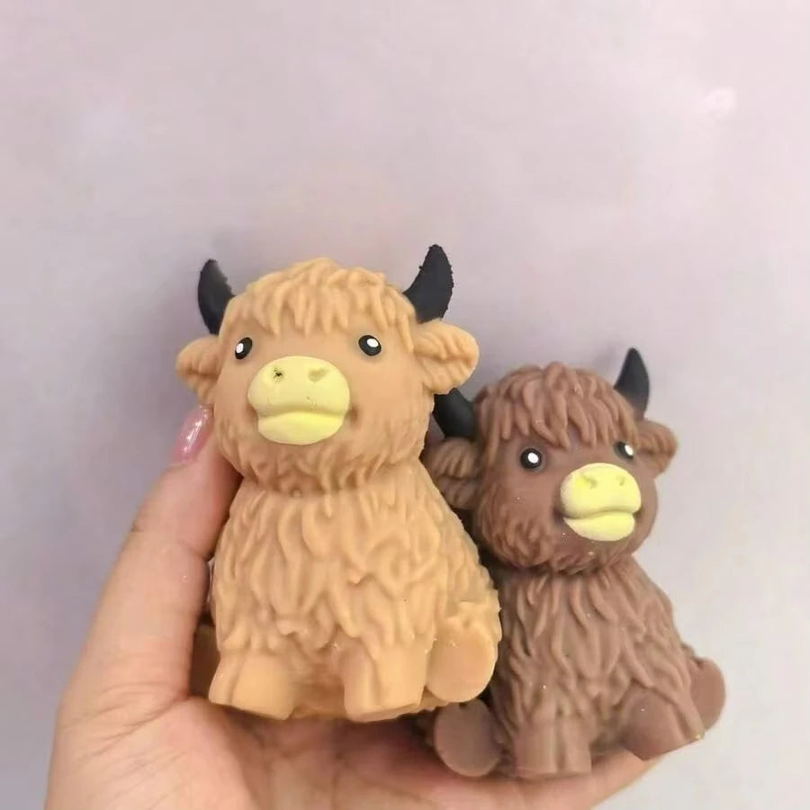 NeeDoH Scottish Highland Cow Squishy Slow Rebound Anxiety Relief Fidget Toy Squishy Toys Juegos Para Niños,Cheese Squishy