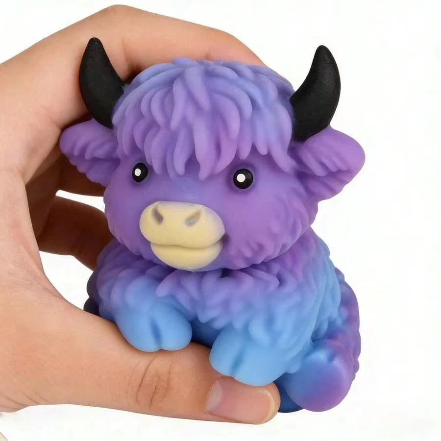 NeeDoH Scottish Highland Cow Squishy Slow Rebound Anxiety Relief Fidget Toy Squishy Toys Juegos Para Niños,Cheese Squishy